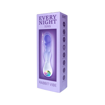 Вібратор-кролик зі світлодіодом Every Night Toys для точки G, фіолетовий градієнт