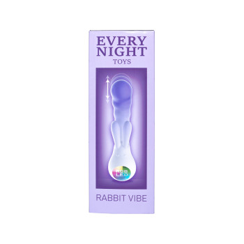 Вібратор-кролик зі світлодіодом Every Night Toys для точки G, фіолетовий градієнт