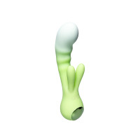 Вибратор-кролик со светодиодом Every Night Toys для точки G, зеленый градиент
