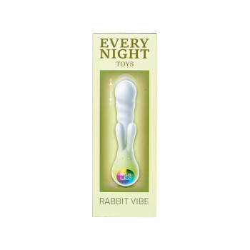 Вібратор-кролик зі світлодіодом Every Night Toys для точки G, зелений градієнт