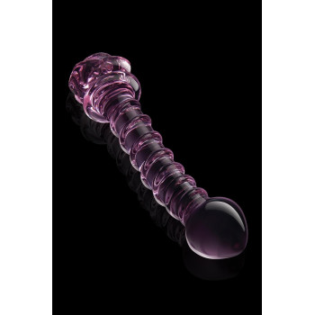 Спиральный фаллоимитатор для точки G из стекла Dream Toys Glaze Glass в форме бутона розы