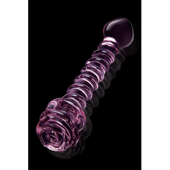 Спиральный фаллоимитатор для точки G из стекла Dream Toys Glaze Glass в форме бутона розы