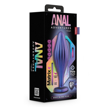 Хвиляста анальна пробка Blush Anal Adventures Matrix зі стимулюючим дизайном, фіолетова