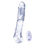 Насадка на пеніс реалістична NMC Ice Crystals Collection з віброкулею та пультом, прозора