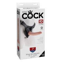 Страпон реалістичний Pipedream King Cock Strap-On з кільцевим кріпленням, на трусиках, бежевий