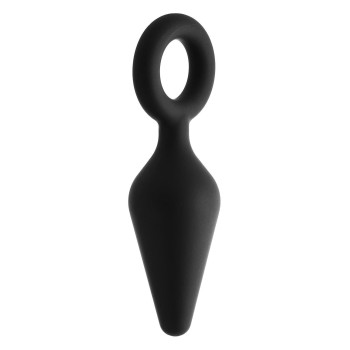 Анальная пробка черная Dreamtoys FANTASSTIC с кольцом, Medium