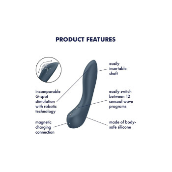 Вібратор з механізмом руху вгору та вниз Satisfyer G-Spot Wave 4 сірий