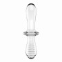 Подвійний скляний фалоімітатор Satisfyer Double Crystal Transparent прозорий