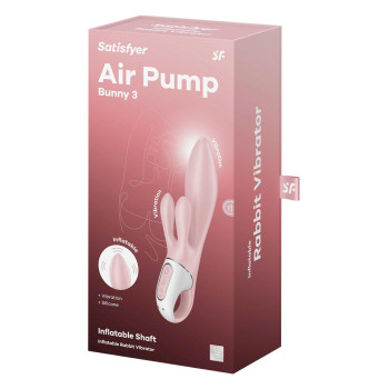 Надувной вибратор-кролик Satisfyer Air Pump Bunny 3 розовый