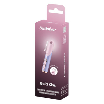 Мініатюрний вакуумний стимулятор клітора Satisfyer Bold Kiss рожево-бузковий