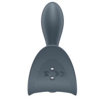Тонкая, каплевидная пробка Satisfyer Booty Absolute Beginners 2 с вибрацией, серая