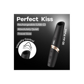 Кліторальний безконтактний масажер Satisfyer Perfect Kiss чорний