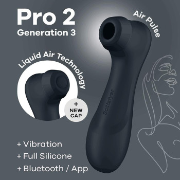 Смарт-вібратор із ефектом пульсації Satisfyer Pro 2 Generation 3 чорний