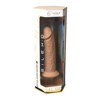 Реалістичний фалоімітатор Silexd Real Skin Model 2 (6") на присосці, бежевий