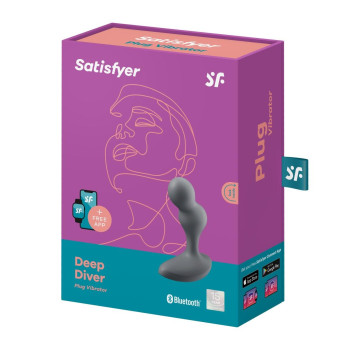 Віброанальна смарт пробка Satisfyer Connect Deep Diver сірий