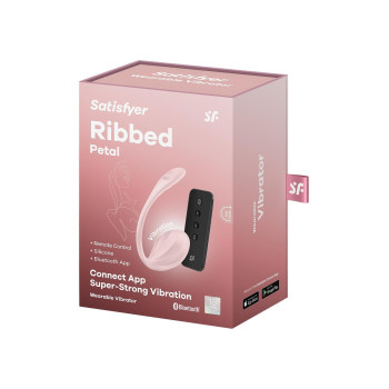 Вібратор в трусики Satisfyer Ribbed Petal з додатком та пультом, рожевий