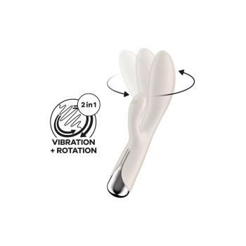 Вібратор-кролик Satisfyer Spinning Rabbit 1 для точки G та клітора, молочний
