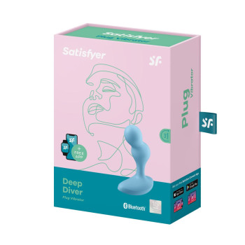 Анальний вібратор з підключенням до Satisfyer Deep Diver блакитний