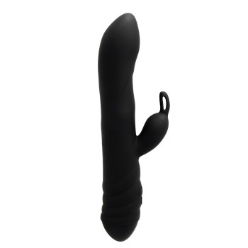 Вібратор-кролик Adrien Lastic Twister з ротацією, чорний