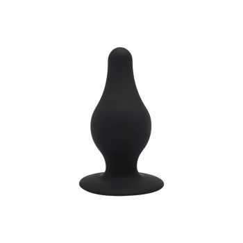 Анальная пробка термореактивная Silexd Plug Model 2 конической формы, черная, XS