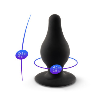 Анальная пробка термореактивная Silexd Plug Model 2 конической формы, черная, L