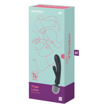 Вібратор-мікрофон Satisfyer Triple Lover потрійна дія, сірий
