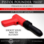 Вібратор у формі пістолета, із фрикціями Master Series Pistol Pounder червоно-чорний