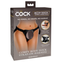 Крепление для страпона вакуумное Pipedream King Cock Elite Body Dock на ремнях, коричневое с черным