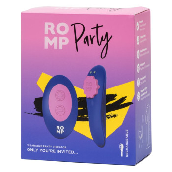 Вібратор у трусики ROMP Party з бездротовим пультом керування, синій