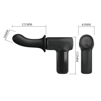 Вібромасажер пістолет Dj Doctor Massage Gun чорний, 12.1 х 3.8