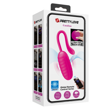 Віброяйце з керуванням з застосунку PRETTY LOVE Catalina рожеве, 19.7 х 3.5 см