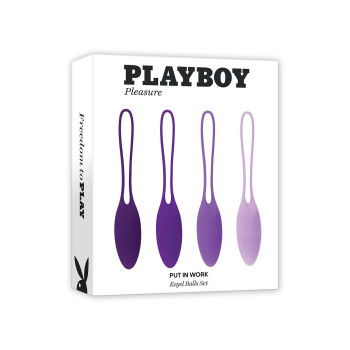 Набір тренажерів Кегеля Evolved Playboy Put In Work 4 вагінальних яйця, фіолетовий