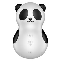 Вакуумний стимулятор із вібрацією Satisfyer Pocket Panda чорно-білий, 8.9 см