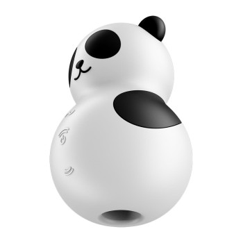 Вакуумний стимулятор із вібрацією Satisfyer Pocket Panda чорно-білий, 8.9 см