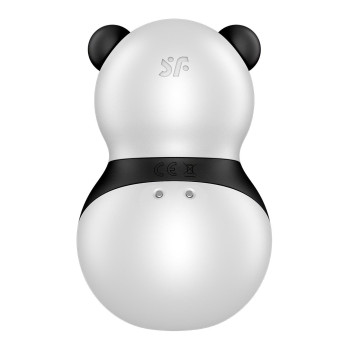 Вакуумний стимулятор із вібрацією Satisfyer Pocket Panda чорно-білий, 8.9 см