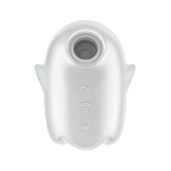 Вакуумний вібратор Satisfyer Glowing Ghost світиться у темряві, білий, 8.4 см.