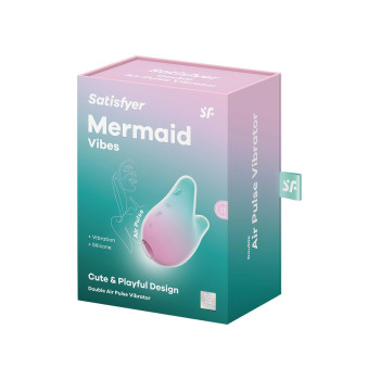 Вакуумний стимулятор із вібрацією Satisfyer Mermaid Vibes, м'ятно-рожевий