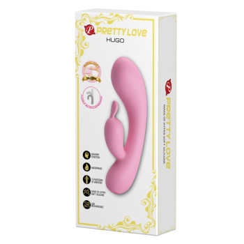Вібратор-кролик PRETTY LOVE Hugo рожевий, 3.7 х 16.5 см