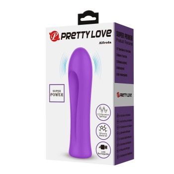 Міні-вібратор PRETTY LOVE Alfreda 12 режимів, фіолетовий, 10.2 х 2.6 см