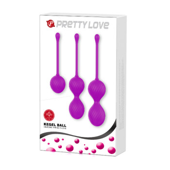 Вагінальні кульки PRETTY LOVE фіолетові, 3 шт