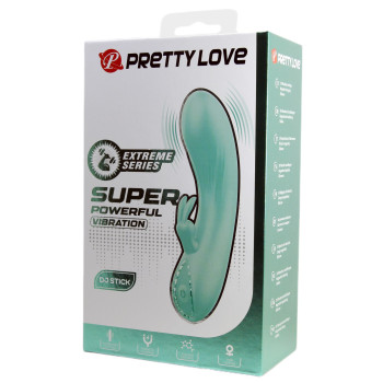 Вібратор-кролик PRETTY LOVE DJ Stick бірюзовий, 12.7 х 2.7 см