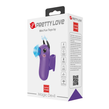 Стимулятор для клітора Pretty Love Magic Devil з смоктанням та електростимуляцією, фіолетовий, 6.9 см