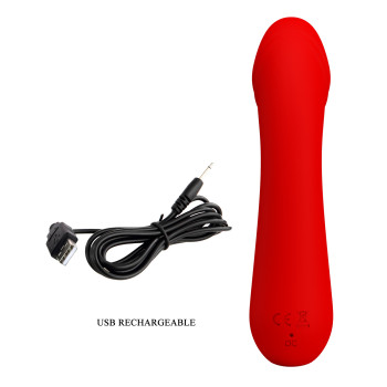 Вібратор для точки G Pretty Love Cetus червоний, 15 х 3.5 см