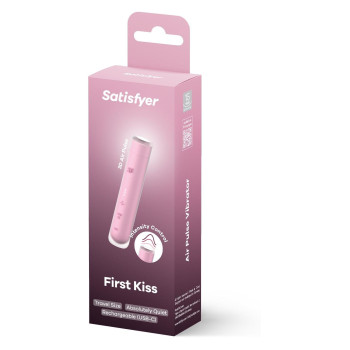 Вакуумный стимулятор Satisfyer First Kiss для клитора, розовый, 12.5 х 2.5 см