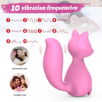 Міні-вібратор кліторальний Every Night Toys Doris у формі лисиці світло-рожевий, 10 режимів вібрації