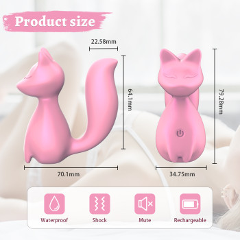 Міні-вібратор кліторальний Every Night Toys Doris у формі лисиці світло-рожевий, 10 режимів вібрації