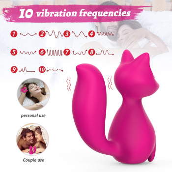 Міні-вібратор кліторальний Every Night Toys Doris у формі лисиці рожевий, 10 режимів вібрації