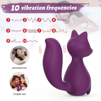 Міні-вібратор кліторальний Every Night Toys Doris у формі лисиці фіолетовий, 10 режимів вібрації