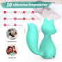 Міні-вібратор кліторальний Every Night Toys Doris у формі лисиці бірюзовий, 10 режимів вібрації