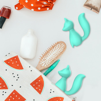 Міні-вібратор кліторальний Every Night Toys Doris у формі лисиці бірюзовий, 10 режимів вібрації